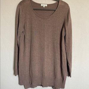 Grace & Lace Light Brown Long Sleeve Crew Neck Sweater